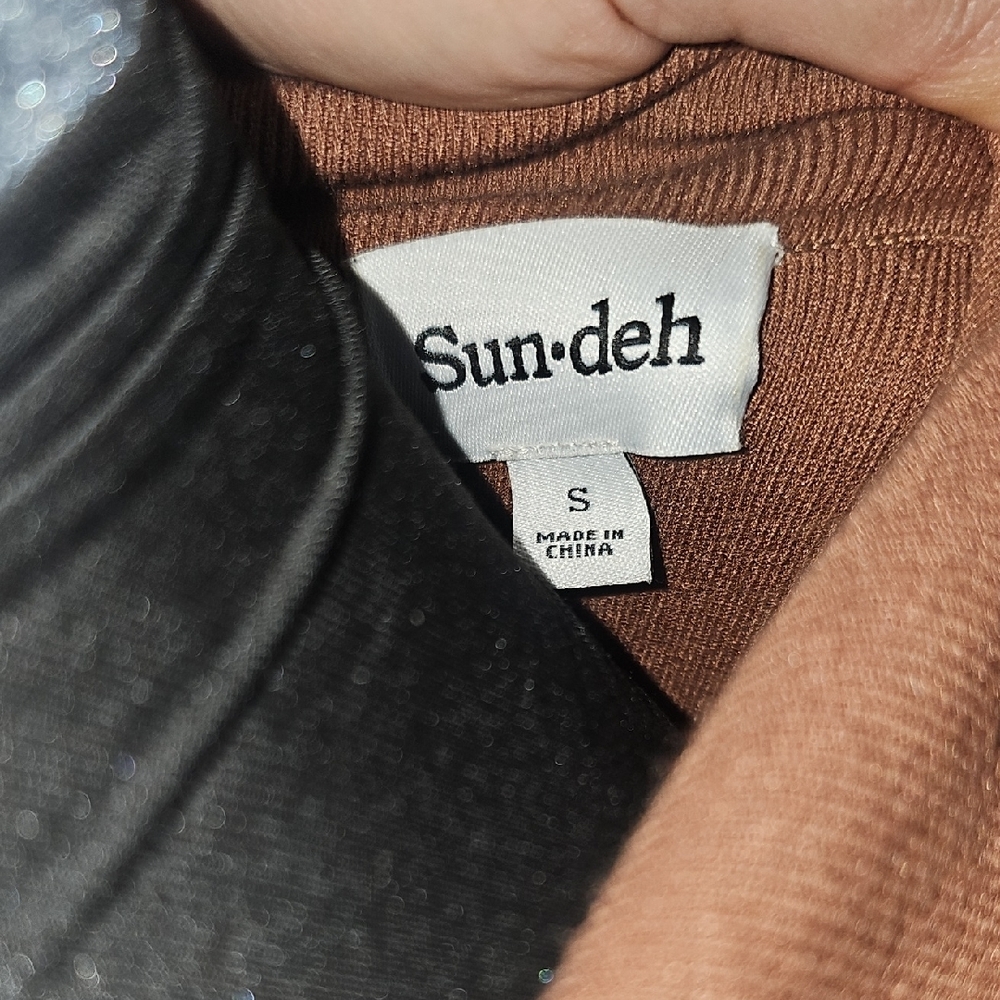 Aritzia Button-Up Cardigan in Rich Brown - Picture 2 of 3